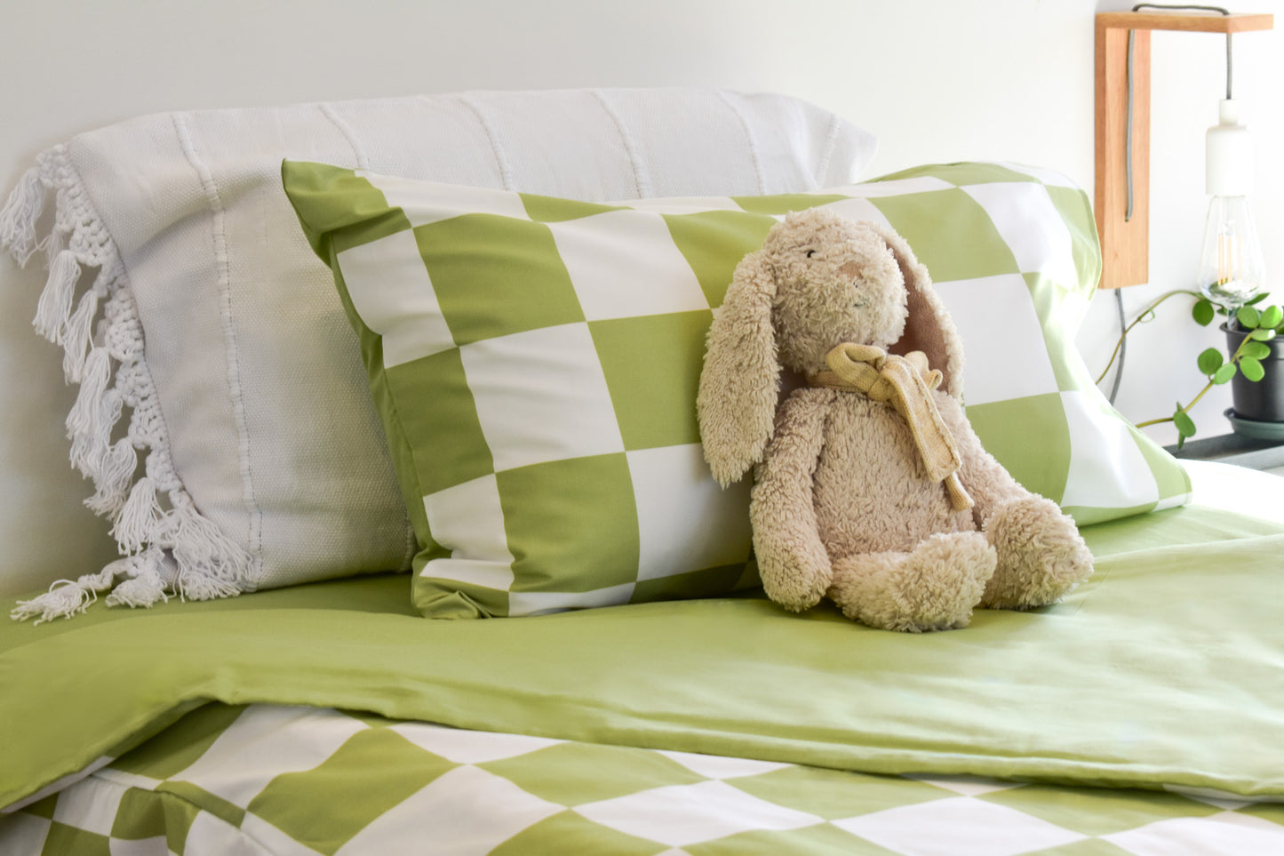 Green Checker Zip Up Bedding Set - 10% off at Checkout