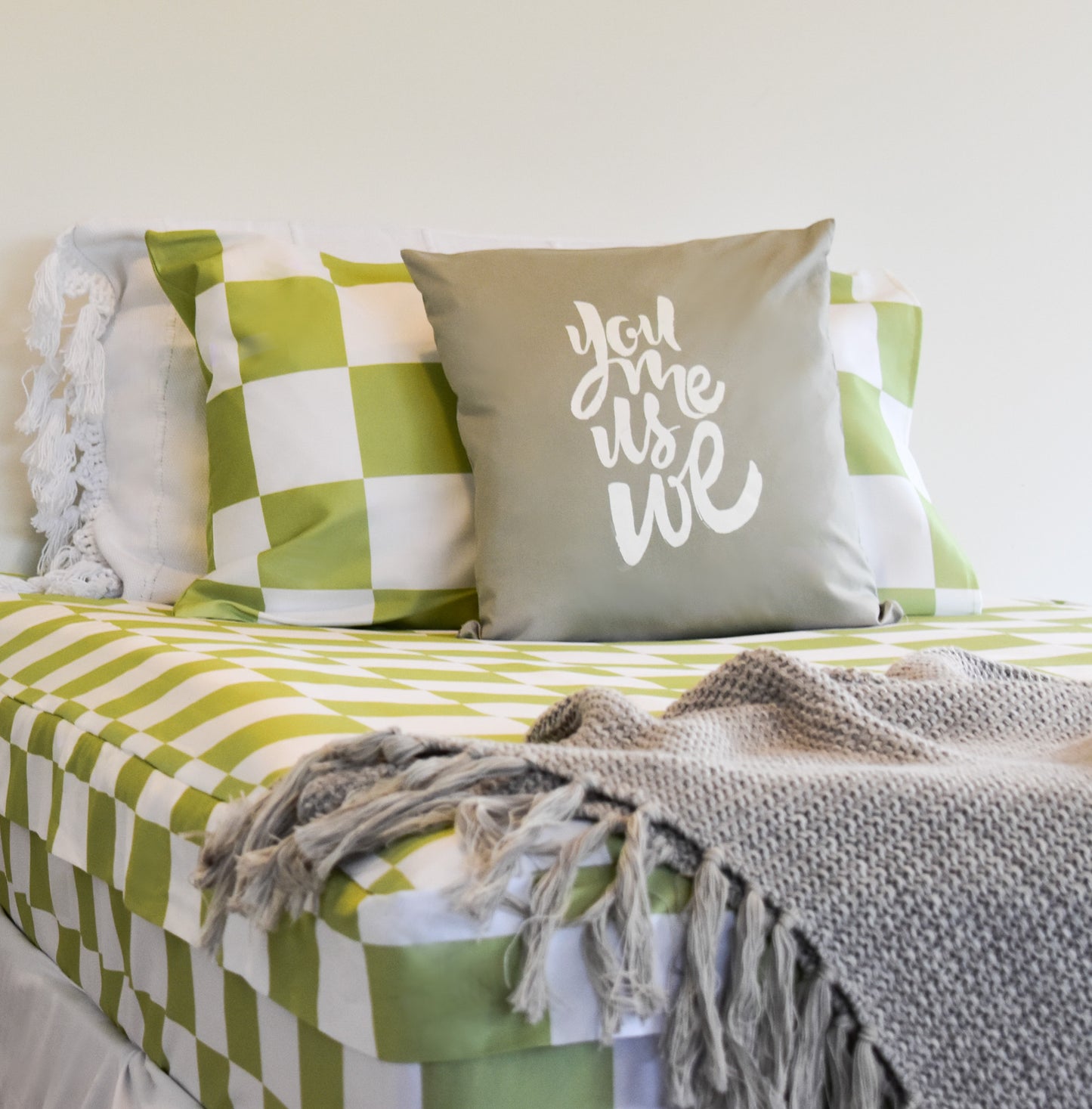 Green Checker Zip Up Bedding Set - 10% off at Checkout
