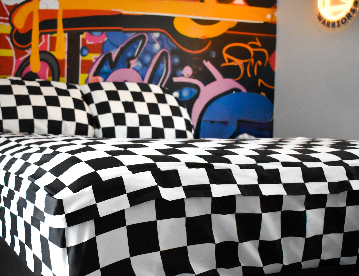 Black & White Checker, Double Zip-Up Bedding (Requires Zipasleep Inner)