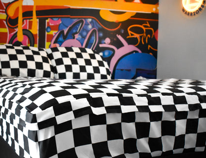 Black & White Checker, Double Zip-Up Bedding (Requires Zipasleep Inner)