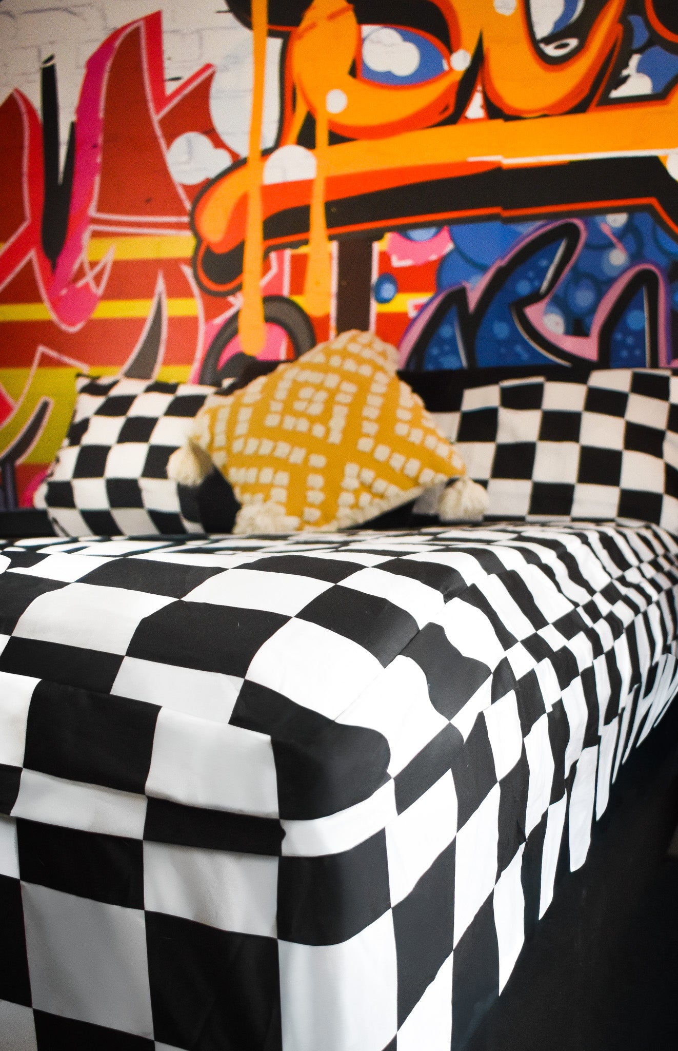 Black & White Checker, Single Zip-Up Bedding (Requires Zipasleep Inner)