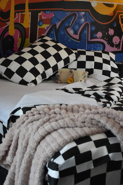 Black & White Checker, King Single Zip-Up Bedding (Requires Zipasleep Inner)