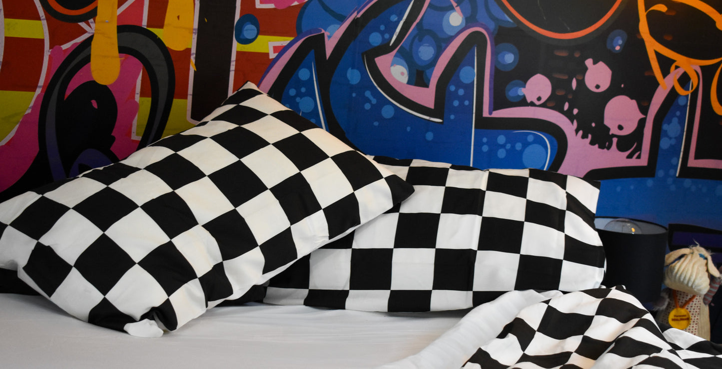 Black & White Checker, Double Zip-Up Bedding (Requires Zipasleep Inner)