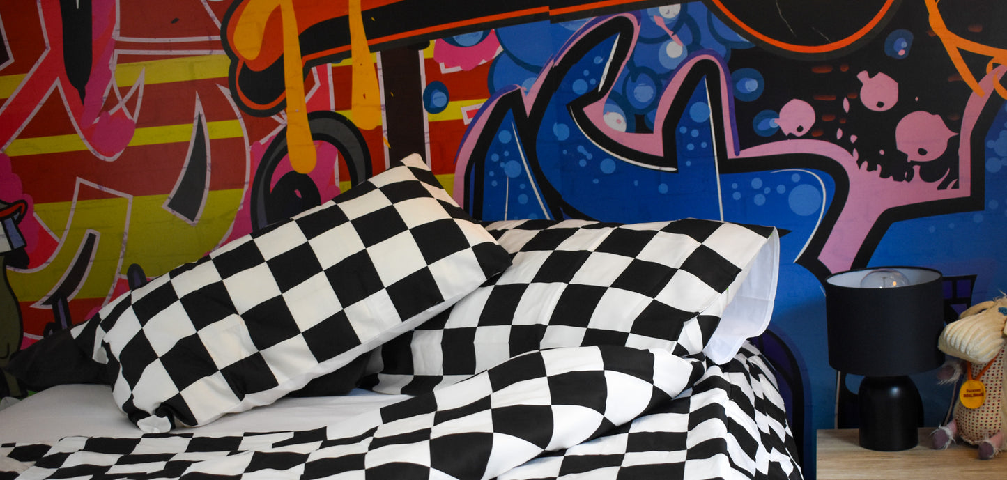 Black & White Checker, Single Zip-Up Bedding (Requires Zipasleep Inner)