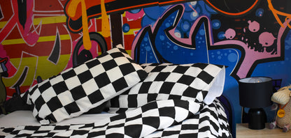 Black & White Checker, Single Zip-Up Bedding (Requires Zipasleep Inner)