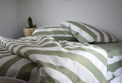 Olive Stripe Double Zip-Up Bedding (Requires Zipasleep Inner)