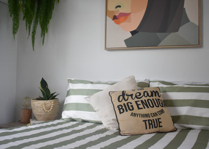Olive Stripe King Single Zip-Up Bedding (Requires Zipasleep Inner)