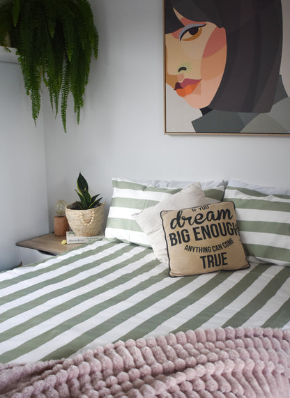 Olive Stripe Single Zip-Up Bedding (Requires Zipasleep Inner)