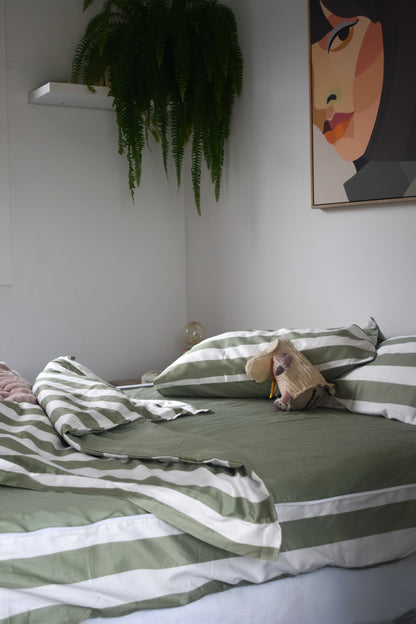 Olive Stripe King Single Zip-Up Bedding (Requires Zipasleep Inner)
