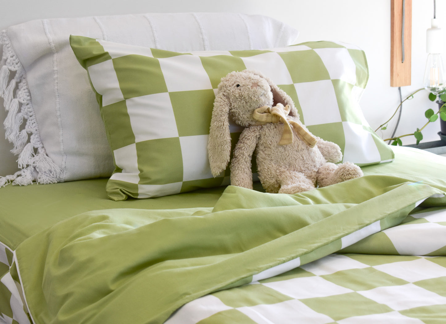 Green Checker Double Zip-Up Bedding (Requires Zipasleep Inner)