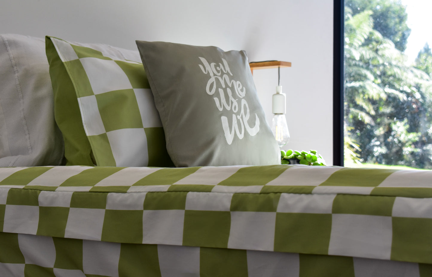 Green Checker King Single Zip-Up Bedding (Requires Zipasleep Inner)
