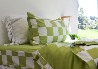 Green Checker King Single Zip-Up Bedding (Requires Zipasleep Inner)