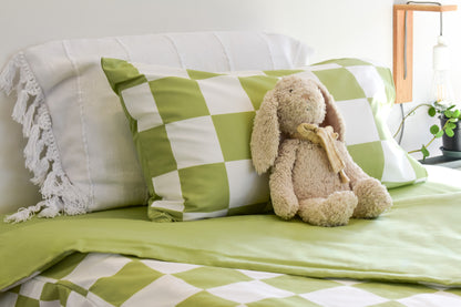 Green Checker Zip Up Bedding Set - 10% off at Checkout