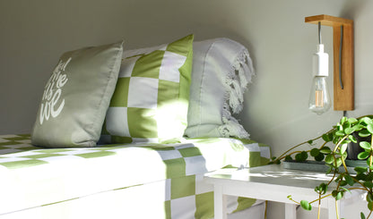 Green Checker Single Zip-Up Bedding (Requires Zipasleep Inner)