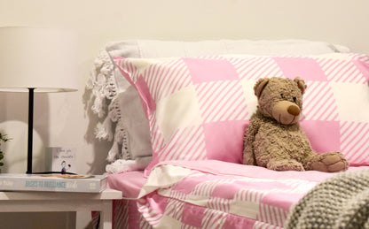 Pink Gingham Double Zip-Up Bedding (Requires Zipasleep Inner)